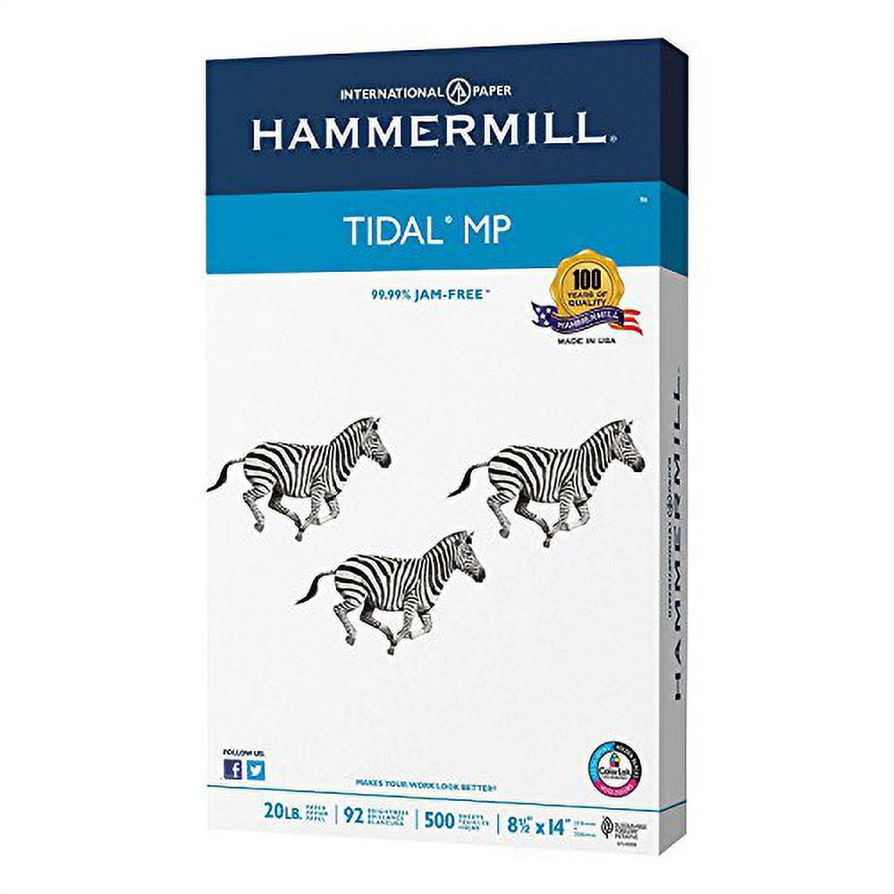 Great White Tidal Mp Paper, White, 8-1/2 X 14, 20-Lb., 500 Sheets Per Ream (HAM162016) (6)