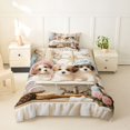 thumbnail image 2 of Homewish Cute Maltese Dog Twin Duvet Cover,Pink Peony Flower Twin Bedding,Cream,Pink Reversible,2pcs,1 Duvet Cover and 1 Pillowcase, 2 of 6