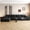 Black, variant on Gretop 135" Sectional Couch, Cloudy Sofa with L-Shape Chaise for Living Room & Bedroom, No Assembly Required, Plush Corduroy Fabric, Camel