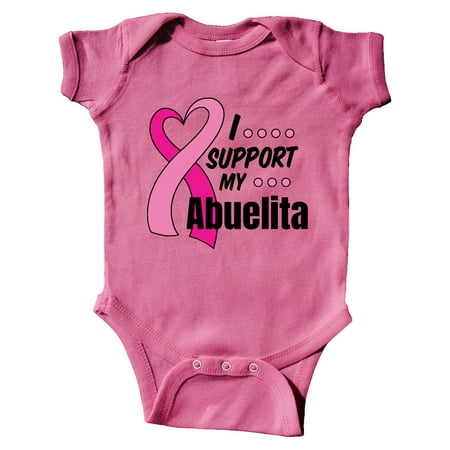 

Inktastic Breast Cancer Awareness I Support My Abuelita Pink Ribbon Gift Baby Boy or Baby Girl Bodysuit