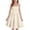 Beige, variant on Girls Summer Floral Print Dresses Flowy Sleeveless V Neck Bow Shoulder Ruched Waist Casual Play Sundress Orange 11-12 Years
