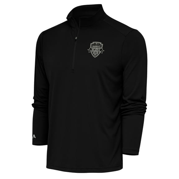 Men's Antigua Black Washington Spirit Tribute Quarter-Zip Top