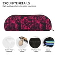thumbnail image 5 of Leather Semi-Circular Storage Bag 7.5×2.6×1.4in Single Pocket Design Semi-Circular Shape Can Be Used As A Storage Pen Makeup Bag Darkmagenta Geometric Patterns_2, 5 of 7