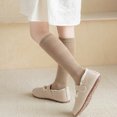 thumbnail image 5 of Toddler Girl Socks with Ruffles Ribbed Knee High Sock Solid Color Soft Cotton Breathable School Uniform Socks*1pc, 5 of 6