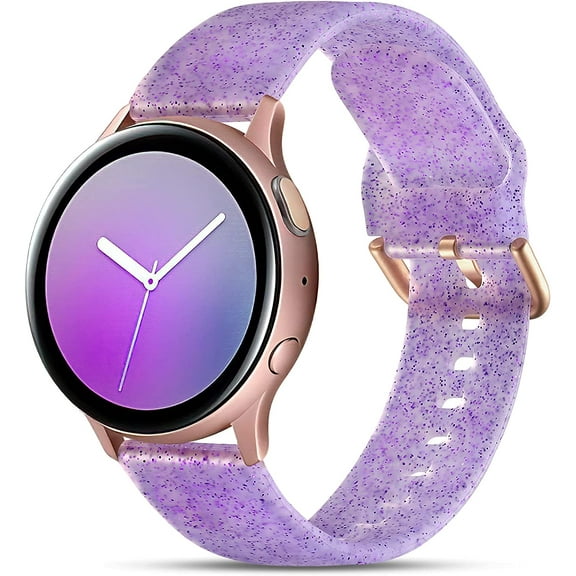 XIHAMA Compatible with Samsung Watch 6 5 4 Bands/Galaxy Watch 6 5 4 Band/Samsung Galaxy Watch 6 5 4 Bands 40mm 44mm, 20mm Soft Transparent Pattern Printed Replacement for Active 2 Band Women Men