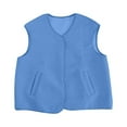 thumbnail image 5 of Women's Cropped Fuzzy Vest Casual Button Down Sleeveless Teddy Jacket Gilet Outerwear Coat, 5 of 5