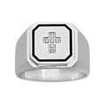 thumbnail image 2 of Men's .05 ctw Stainless Steel Diamond Accent Cross Ring, 8mm, 2 of 4