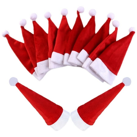 

12Pcs Mini Christmas Santa Claus Hat Xmas Santa Hats Silverware Holders DIY Lollipop Hat