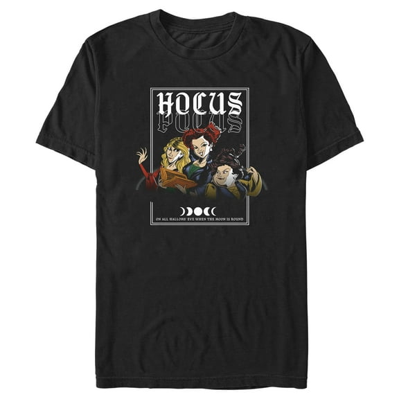 Men's Hocus Pocus Round Moon Graphic Tee Black Medium