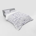 thumbnail image 3 of Ambesonne Modern Bedding Set 3 Pcs, Student Geometry, Twin XL, Dark Purple and White, 3 of 3