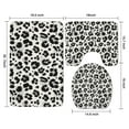 thumbnail image 3 of Black and White Leopard Pattern Bathroom Rugs Sets 3 Piece,Toilet Cover Set,Absorbent Non Slip Bathroom Mats Sets with U-Shaped Contour Rug Toilet Rug Set, 3 of 5