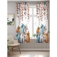 thumbnail image 2 of Orange Blue Pumpkin Fall Curtains 63 Inch Length, Sheer Curtains for Bedroom Living Room Window Thanksgiving Maple Leaf Rod Pocket Voile Drapes Kitchen Curtains Small Half Window 42"x63" 2 Panels, 2 of 7