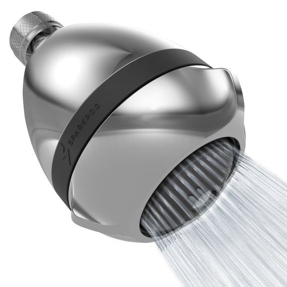 SparkPod High Pressure Shower Head, Rain, Massage & Pulsating Modes, Wall Mount Showerhead (Polished Chrome)