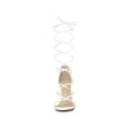 thumbnail image 6 of BLISSFUL STEP Women Strappy Straps Lace Up Stiletto Heel Sandals White 7.5, 6 of 8
