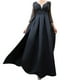 thumbnail image 1 of Vestido de cóctel largo de fiesta de manga larga con abertura de lentejuelas sólidas de media manga con cuello en V Sexy para mujer a la moda Fridja  qw590, 1 of 9