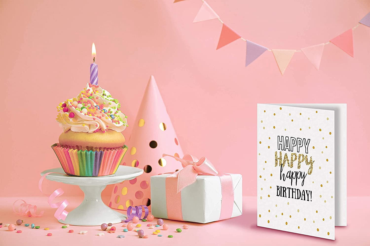 Better Office Birthday Cards with Envelopes 6" x 4" Assorted Colors 100/Pack (64530)