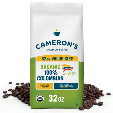 Cameron's Coffee Organic 100% Colombian Medium Roast Whole Bean Coffee - 32oz