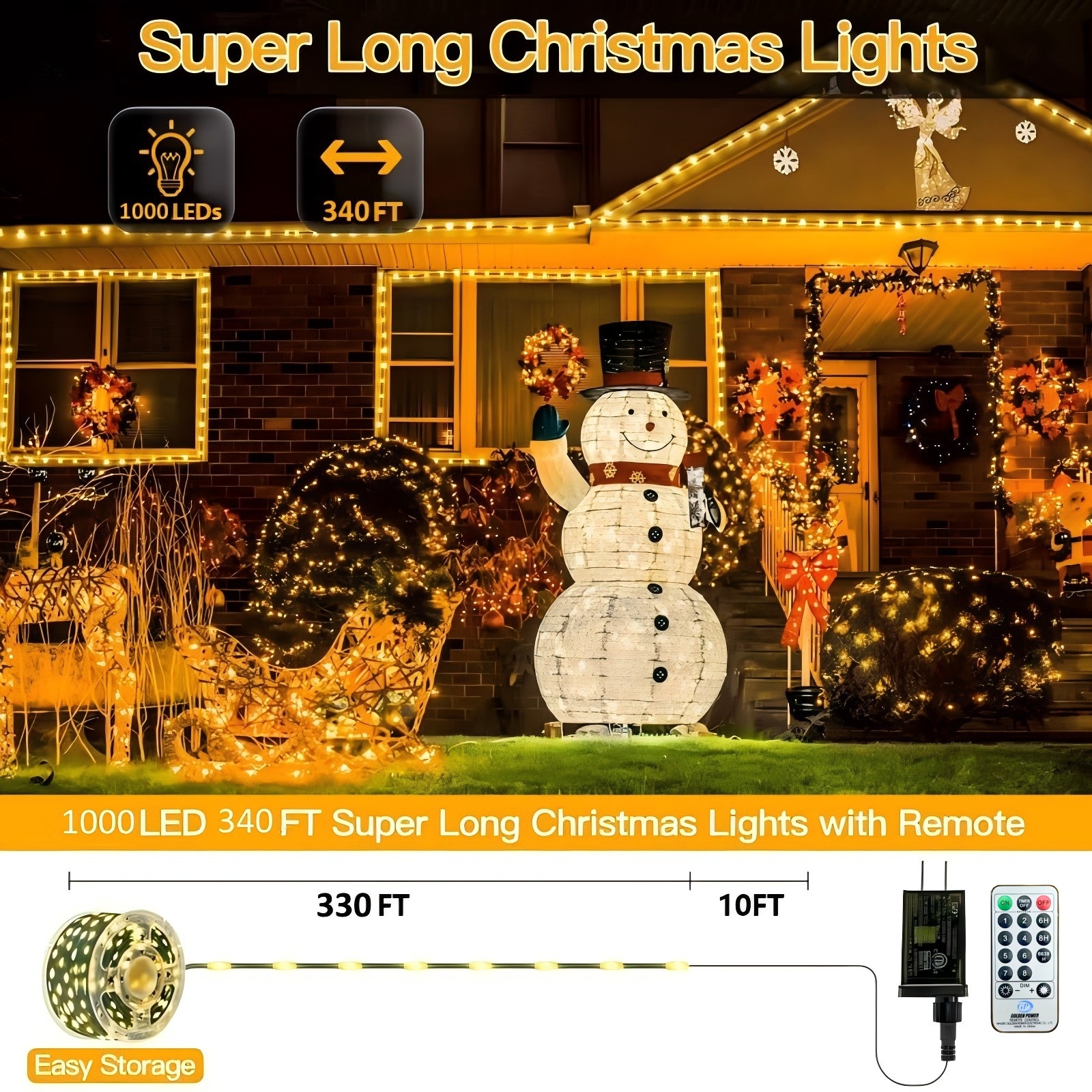 Avoxezor 1000 LED Christmas String Lights, 340ft photo 2