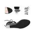 thumbnail image 4 of BLISSFUL STEP Clear Strap Lace Up Open Toe Clear Wedges Heel Sandals for Women Black 8, 4 of 7