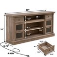 thumbnail image 4 of CQSXDA Farmhouse TV Stand In Antique Woodgrain Finish For Up To 80" TVs 70
" Media Console With LED Lights, 4 of 9