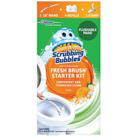 Scrubbing Bubbles 00079 Fresh Brush Disposable Toilet Scrubber Kit, Citrus Scent, Each