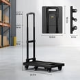 thumbnail image 6 of Dolly Cart with Wheels 440lbs, Folding Hand Truck with 6 TPE Wheels (2 with Brakes) & 21 in Extendable Full Platform, Foldable Cart with 2 Elastic Straps for Easy Moving, Travel, and Storage, Black, 6 of 6