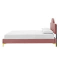 thumbnail image 6 of Platform Bed Frame, Full Size, Pink, Velvet, Modern Contemporary, Bedroom Master Guest Suite Room, 6 of 10