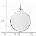 thumbnail image 3 of 925 Sterling Silver Polished Engraveable Round Disc Charm 26x19mm Wide 0.89mm Thick Pendant Necklace for Women, 3 of 4