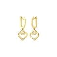 thumbnail image 3 of ARAIYA FINE JEWELRY 14K Yellow Gold Round Lab-Grown Diamond Heart Earrings (1/20 cttw, VS1 Clarity, D-E Color), 3 of 7