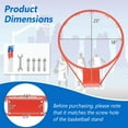 thumbnail image 3 of Costway 18" Basketball Rim Wall Door Mounted Basketball Hoop with All Weather Net Orange, 3 of 9