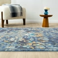 thumbnail image 6 of LR Home Ada 8'9" x 11'9" Indigo Bordered Floral Adult Durable Indoor Area Rug, 6 of 8