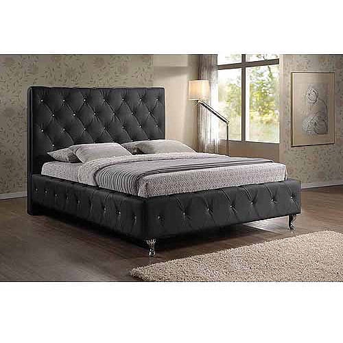 The perfect headboard is within reach. baxton studio stella queen crystal tufted modern bed with upholstered headboard black
