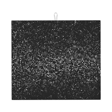 

Goofa Dish Drying Mat Super Absorbent Drying Mat Large Dish Drying Mats for Kitchen Counter Easy Clean Dish Mat Kitchen Drying Mat 16 x 18 ( Black And White Dotted )