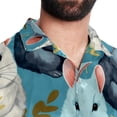 thumbnail image 5 of Cat Men's Casual Short Sleeve Printed Button Down Spread Collar Tops Summer Beach Shirts Unisex, 5 of 6