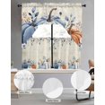 thumbnail image 3 of Blue Pumpkin Kitchen Curtains Sets 24 Inch Length with Valance, Thanksgiving Fall Eucalyptus Leaves Beige Swag Valances and Tiers Curtain Set Drapes Swag Curtains for Living Room, Bathroom, Bedroom, 3 of 6