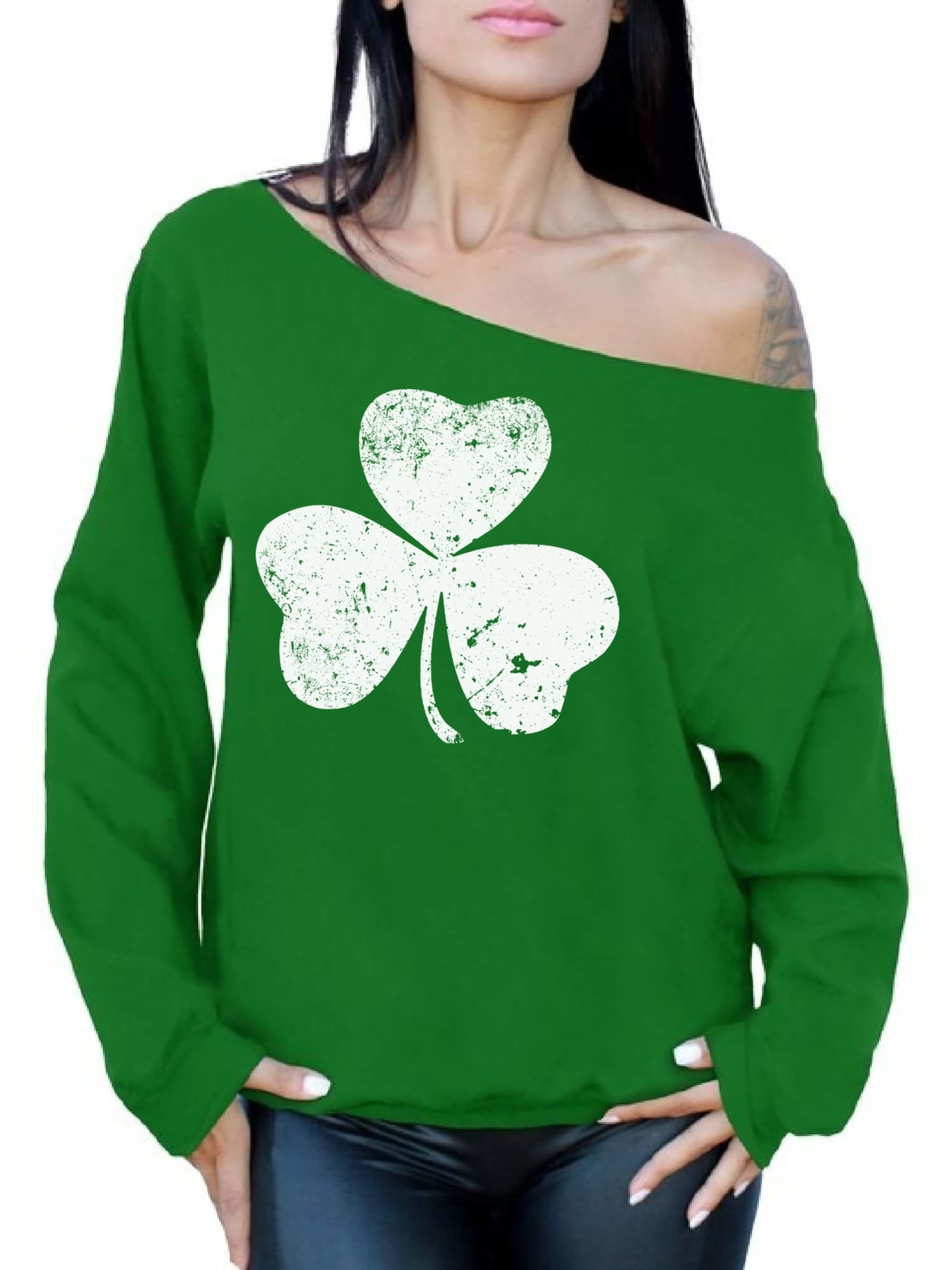 St Patrick's Day Hoodie Women Teen Girls Irish Clover Heart Pullover Hoodies 