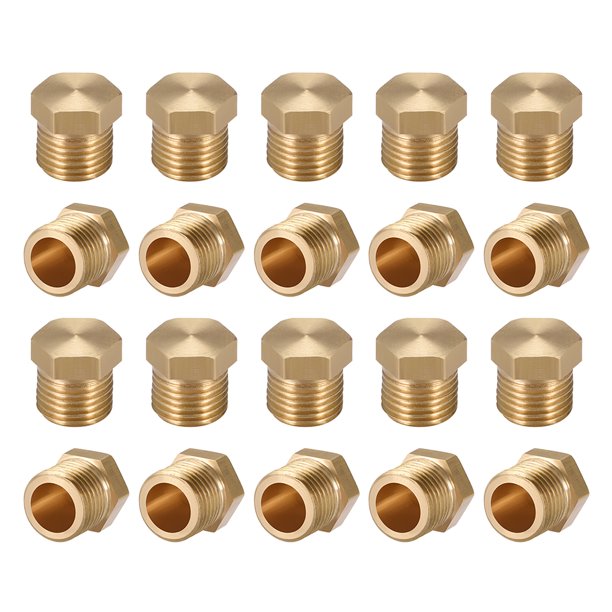 Conector de Acoplamiento de Enchufe Hexagonal de Latón, Rosca Macho de 1/8" G, 20 piezas