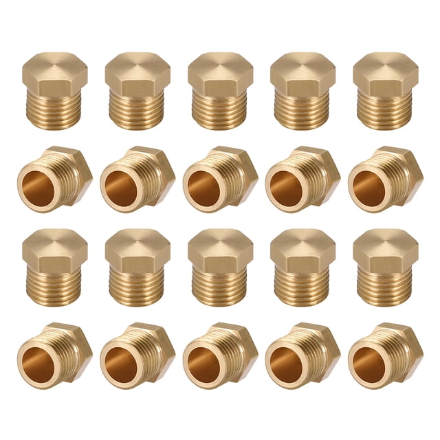 Conector de Acoplamiento de Enchufe Hexagonal de Latón, Rosca Macho de 1/8" G, 20 piezas