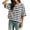 Blue, variant on Womens Oversized Striped T-Shirts Summer Casual Color Block Short Sleeve Tops Drop Shoulder Boxy Tees Black L