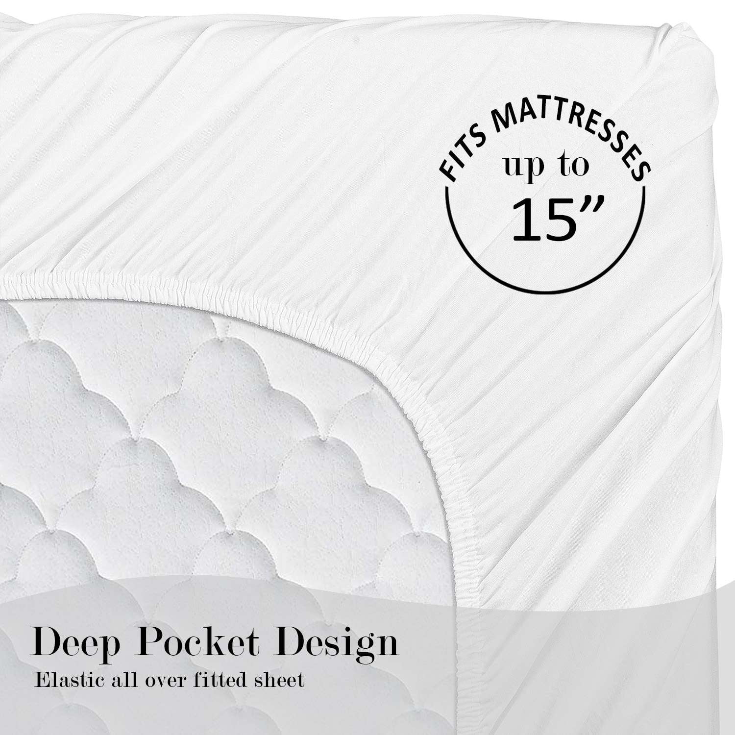 Mainstays Extra Soft Jersey Bed Sheet Set, Queen, Arctic White, 4 Pieces