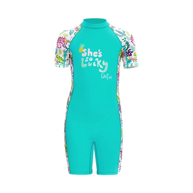 Traje De Baño De Una Pieza De Neopreno Para Niños Traje De Baño Ropa De Playa Para Niñas Traje De Neopreno Corto Verde S Sunnimix Traje de baño infantil