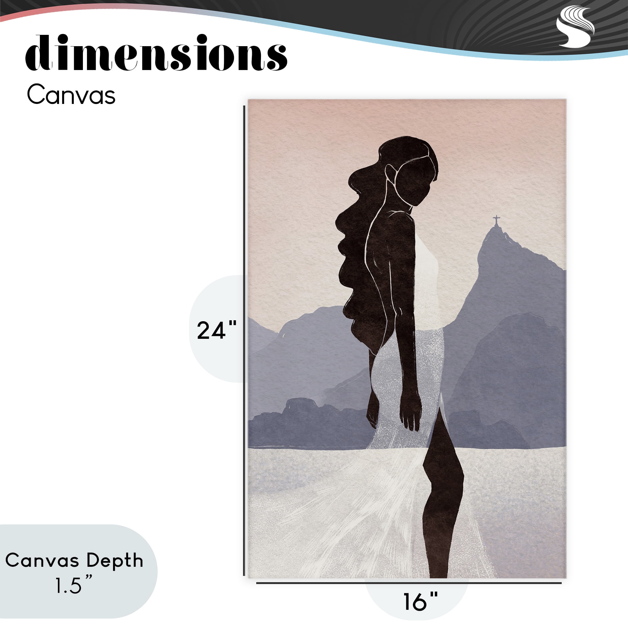 Stupell Industries Garota Silhouette Portrait Canvas Wall Art, design by Yuyu Pont