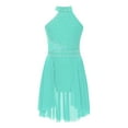 thumbnail image 3 of Lejafay Kids Girls Sleeveless Mock Neck Ice Skating Ballet Latin Dress Shiny Sequins Rhinestones Mint Green 8, 3 of 7