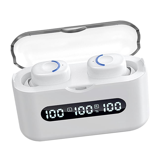 Auriculares inalámbricos Baoblaze V5.2 con Estuche de Carga Pantalla Digital Blanco