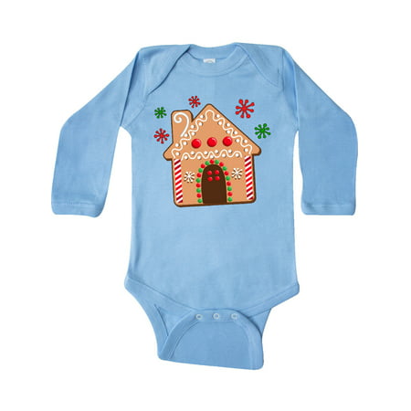 

Inktastic Gingerbread House Cookie with Snowflakes Gift Baby Boy or Baby Girl Long Sleeve Bodysuit