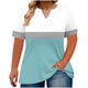 thumbnail image 1 of Mujeres Tops Casual V-Cuello Impreso Oversized Mangas Cortas Camiseta Top, Poliéster Verano Primavera, 1 of 5