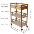thumbnail image 3 of 3-Tier Entertainment Kitchen Cart Bathroom Handrail Fence Cart W/Drawer & Wheels, 3 of 10