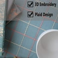 thumbnail image 2 of Heavy Weight Cotton Linen Tablecloth Lace Plaid Round Table Cloth for Kitchen Dining Room Tabletop Decoration, 48" - Round, Blue, 2 of 6