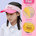 thumbnail image 2 of Sombrero con visera para niñas con ventilador personal sin aspas, ventilador portátil con visera y protección UV para niños de 4 a 15 años (rosa), 2 of 5