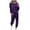 Purple-W, variant on Plus Size Pants Clearance,Women'S Two-Piece Solid Top Pants Sets Long Sleeve Wear Sports Suit Purple 14(Xxxl)